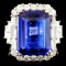 18K Gold 8.03ct Tanzanite & 1.29ctw Diamond Ring