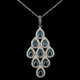 14K White Gold 2.36ctw Fancy Color Diamond Pendant