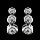 14K White Gold 0.50ctw Diamond Earrings