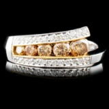 14K Gold 0.73ctw Fancy Color Diamond Ring