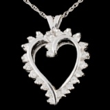 14K White Gold 0.53ctw Diamond Pendant