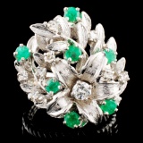 14K Gold 0.70ctw Emerald & 0.58ctw Diamond Ring