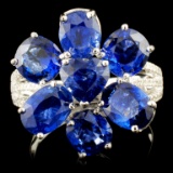 18K Gold 7.74ct Sapphire & 0.23ctw Diamond Ring