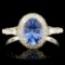 14K Gold 1.05ct Tanzanite & 0.35ctw Diamond Ring