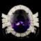 14K Gold 4.44ct Amethyst & 1.30ctw Diamond Ring