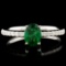 14K Gold 0.64ct Emerald & 0.21ctw Diamond Ring