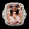 14K Rose Gold 12.25ct Morganite & 1.56ct Diamond R