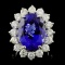 14K W Gold 12.16ct Tanzanite & 3.05ct Diamond Ring