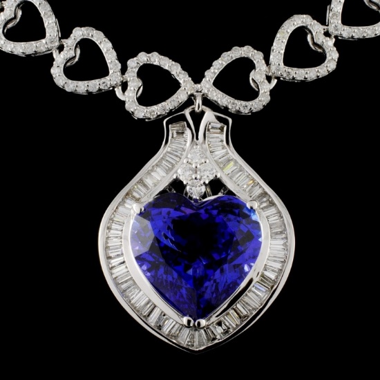 18K White Gold 8.85ct Tanzanite & 3.72ct Diamond N