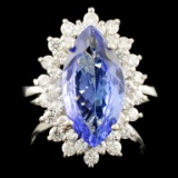 14K Gold 3.34ct Tanzanite & 0.80ctw Diamond Ring