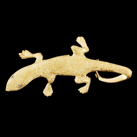 14K Gold 0.24ctw Diamond Brooch