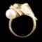 14K Gold 6.75MM Pearl & 0.10ctw Emerald Ring