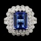 18K W Gold 3.81ct Tanzanite & 1.82ct Diamond Ring