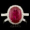 18K Gold 3.86ct Ruby & 0.39ctw Diamond Ring