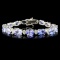 14K Gold 20.7ct Tanzanite & 0.8ctw Diamond Bracele