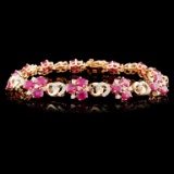 14K Gold 6.53ctw Ruby & 1.45ctw Diamond Bracelet