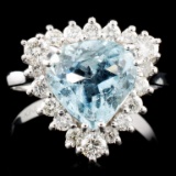 14K Gold 2.03ct Aquamarine & 0.71ctw Diamond Ring