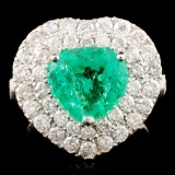 18K Gold 2.23ct Emerald & 1.79ctw Diamond Ring