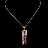 14K Gold 2.25ctw Amethyst Pendant