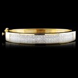 18K Gold 6.45ctw Diamond Bangle