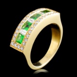 18K Gold 1.14ctw Tsavorite & 0.73ctw Diamond Ring