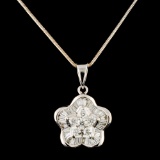 18K Gold 1.00ctw Diamond Pendant