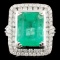 18K Gold 6.06ct Emerald & 1.35ctw Diamond Ring