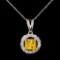 18K Gold 0.75ctw Sapphire & 0.44ctw Diamond Pendan