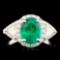 18K Gold 1.96ct Emerald & 0.95ctw Diamond Ring