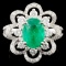 18K Gold 1.71ct Emerald & 0.98ctw Diamond Ring