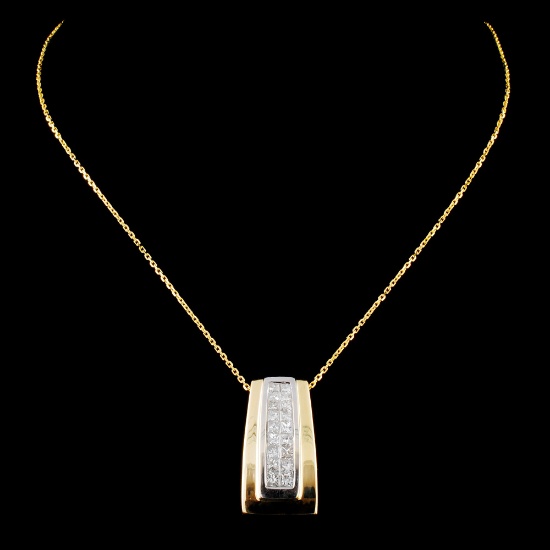 18K Gold 0.59ctw Diamond Pendant