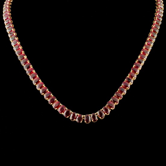 14K Gold 86.11ctw Ruby Necklace