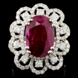 18K Gold 6.07ct Ruby & 1.80ctw Diamond Ring