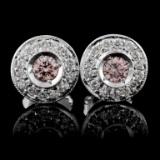 18K White Gold 0.53ctw Fancy Color Diamond Earring