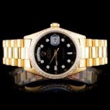 Rolex 18K YG Date-Date 1.00ct Diamond Watch