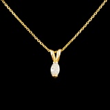 14K Gold 0.11ctw Diamond Pendant