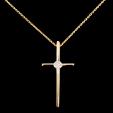 14K Gold 0.12ctw Diamond Pendant