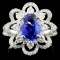 18K Gold 2.00ct Sapphire & 0.98ctw Diamond Ring