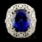 18K Gold 15.49ct Tanzanite & 2.68ctw Diamond Ring