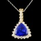 18K Gold 6.84ct Tanzanite & 1.96ctw Diamond Pendan