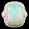 18K Gold 8.34ct Opal & 1.30ctw Diamond Ring