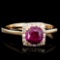 18K Gold 1.00ct Ruby & 0.35ctw Diamond Ring