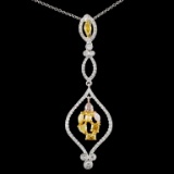 18K Gold 1.26ctw Fancy Diamond Pendant