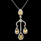 18K Gold 0.90ctw Fancy Diamond Pendant