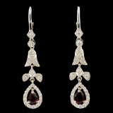 14K Gold 0.58ct Ruby & 0.57ctw Diamond Earrings