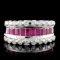 18K White Gold 1.66ct Ruby & 0.86ct Diamond Ring