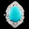 14K Gold 2.75ct Turquoise & 0.40ctw Diamond Ring