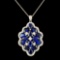 18K Gold 7.10ct Kyanite & 0.86ctw Diamond Pendant