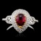 18K White Gold 0.99ct Ruby & 0.45ct Diamond Ring