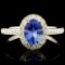 14K Gold 0.92ct Sapphire & 0.28ctw Diamond Ring